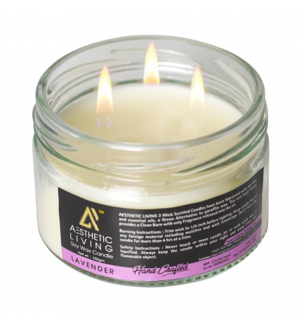 3 wick Lavender Soy Wax Candle